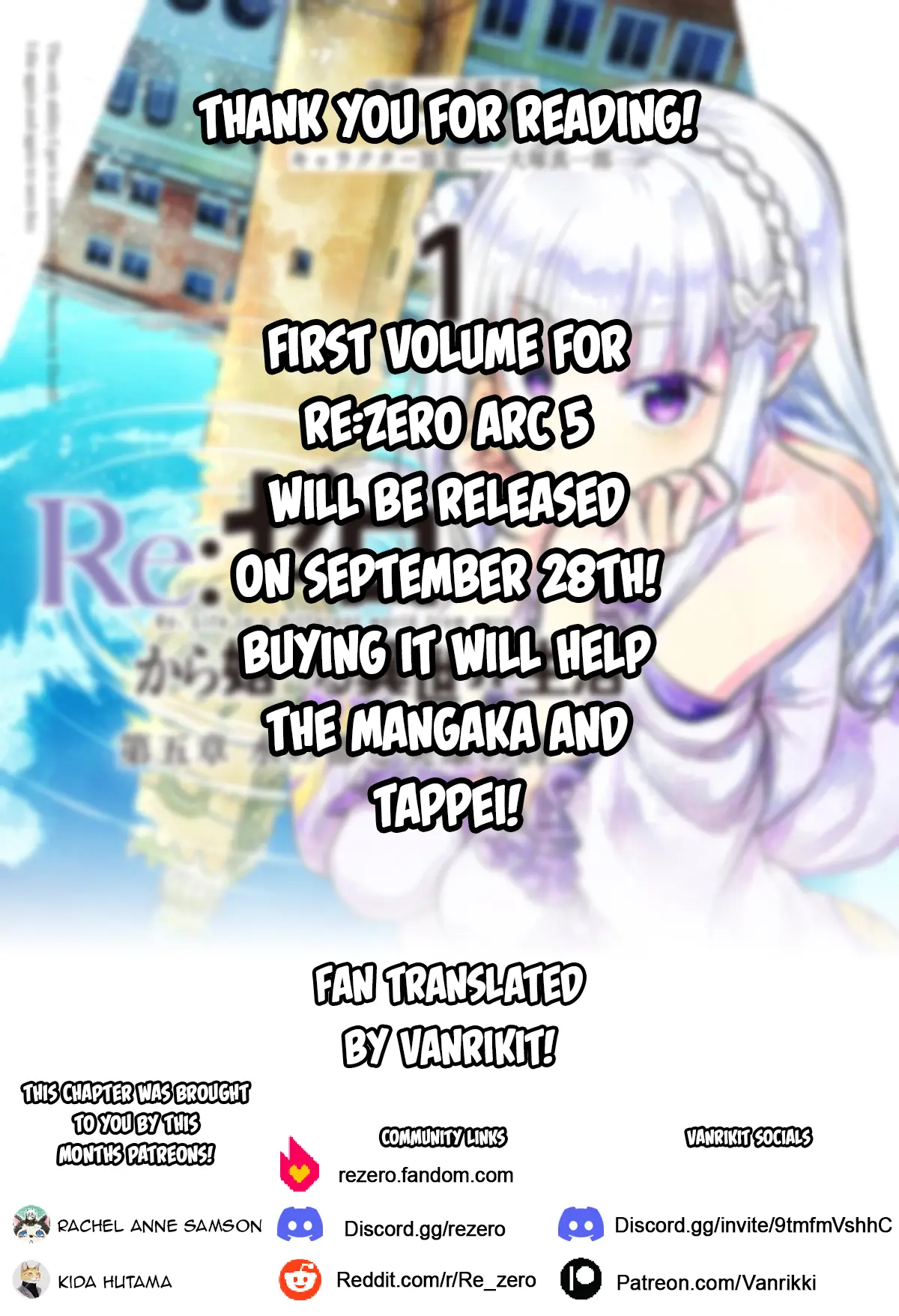 Re:zero Kara Hajimeru Isekai Seikatsu - Daigoshou - Mizu No Miyako To Eiyuu No Uta Chapter 8.1 - BidManga.com